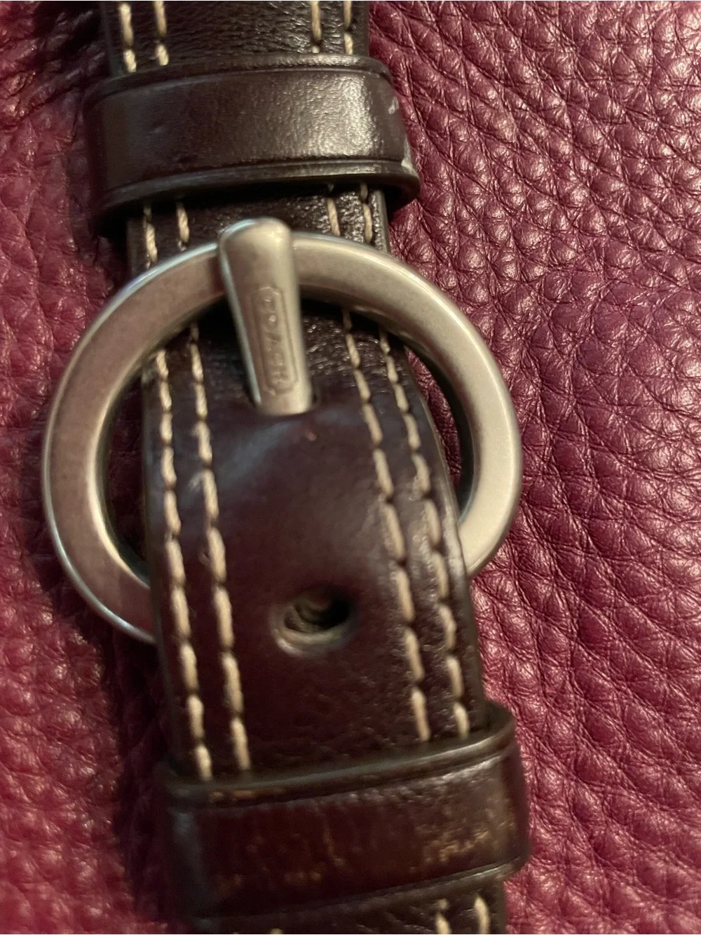 Coach Chelsea Leather Carryall satchel, model #F10887, in a burgundy color - Picture 12 of 13